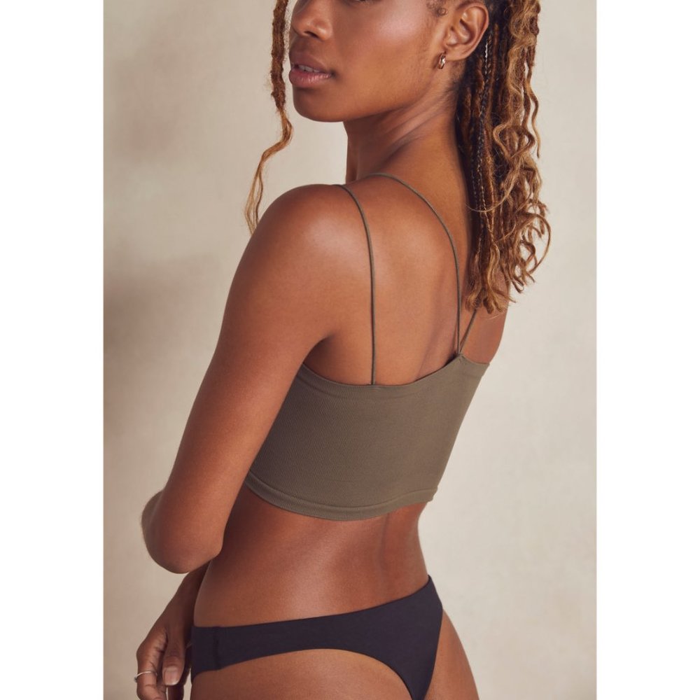 🎉LAST CHANCE🎉 FREE PEOPLE Play Date Bralette / Deep Olive - Picture 2 of 5